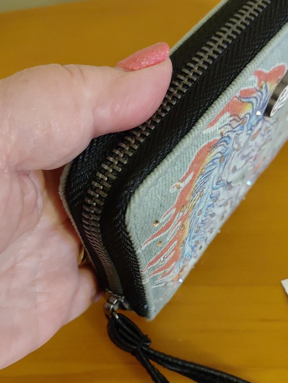 Ed Hardy Lt Blue Zip Wallet NWT Cute